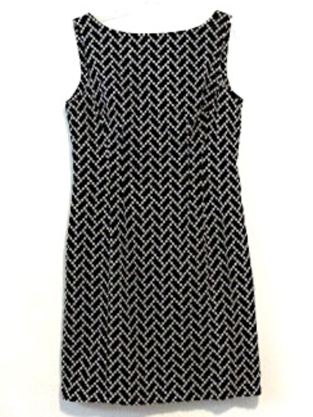 Jones New York Black&White Cotton Dress, White Eyelet Embroidery, Size 8